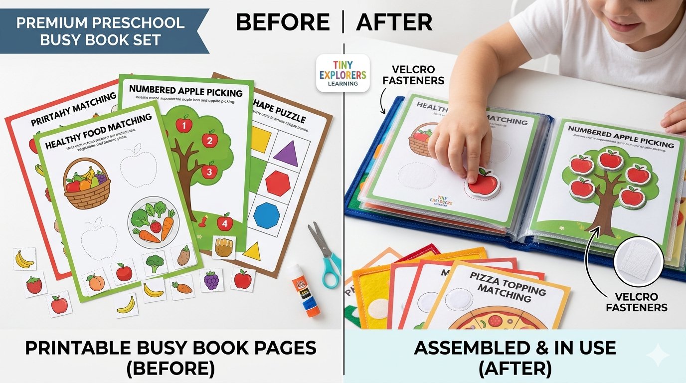 Busy Book Before After